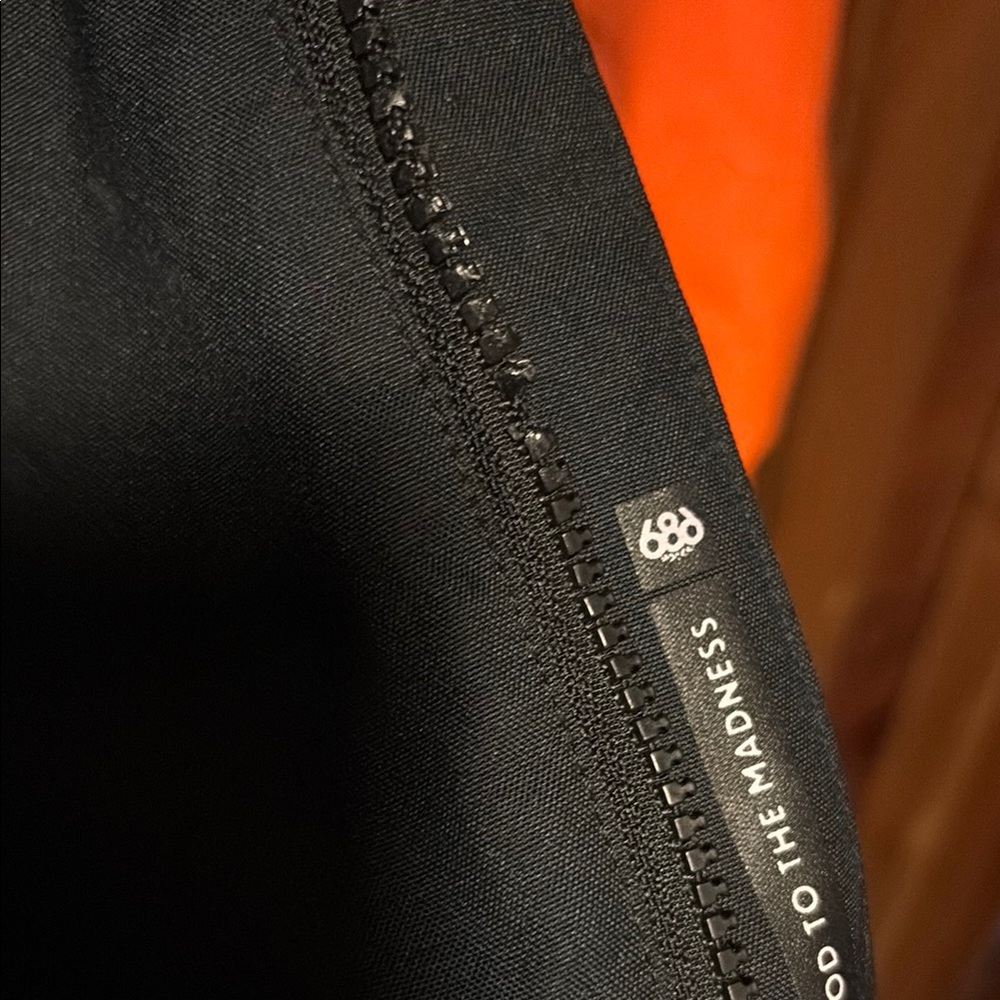 686 Men's Black and Bright Orange Ski Jacket with Hood - Picture 8 of 8